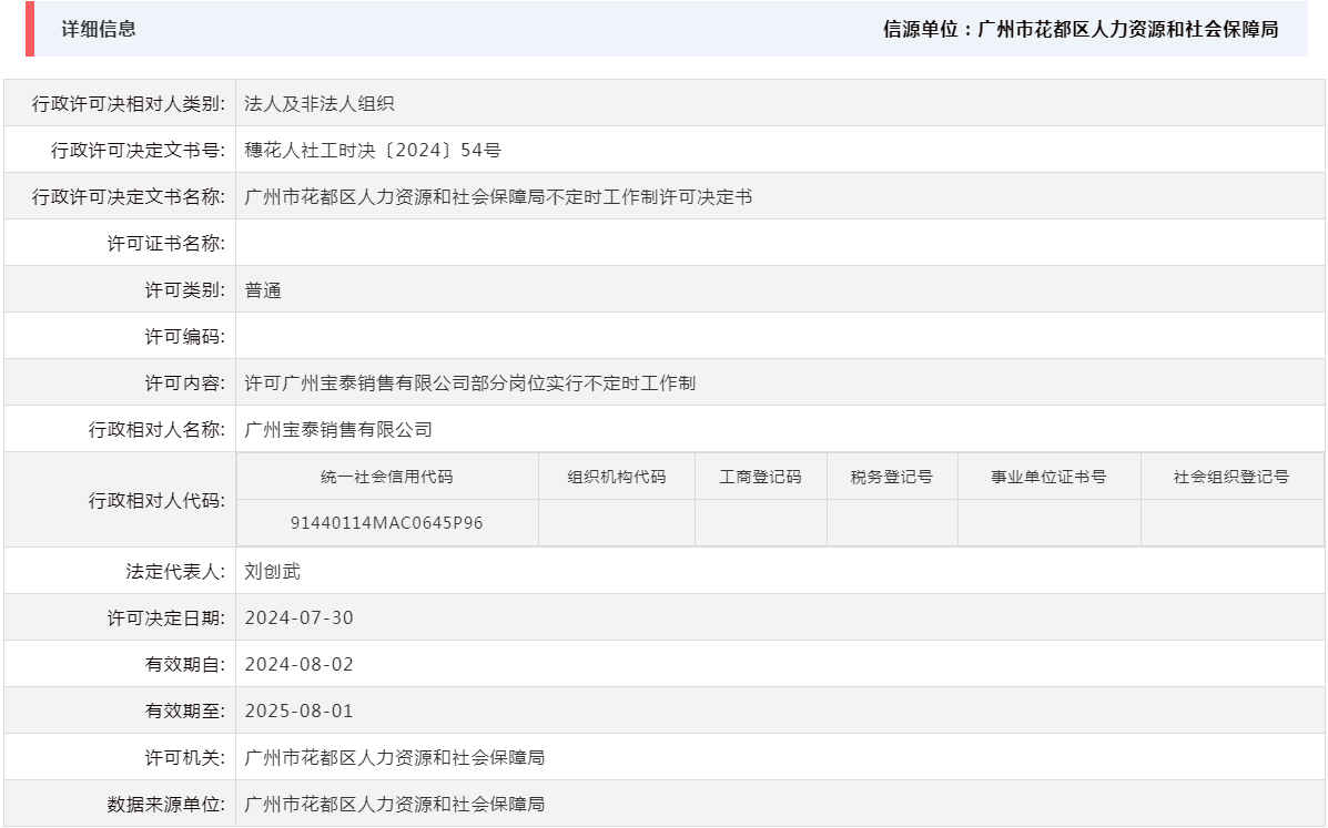 7.30许可广州宝泰销售有限公司部分岗位实行不定时工作制.png
