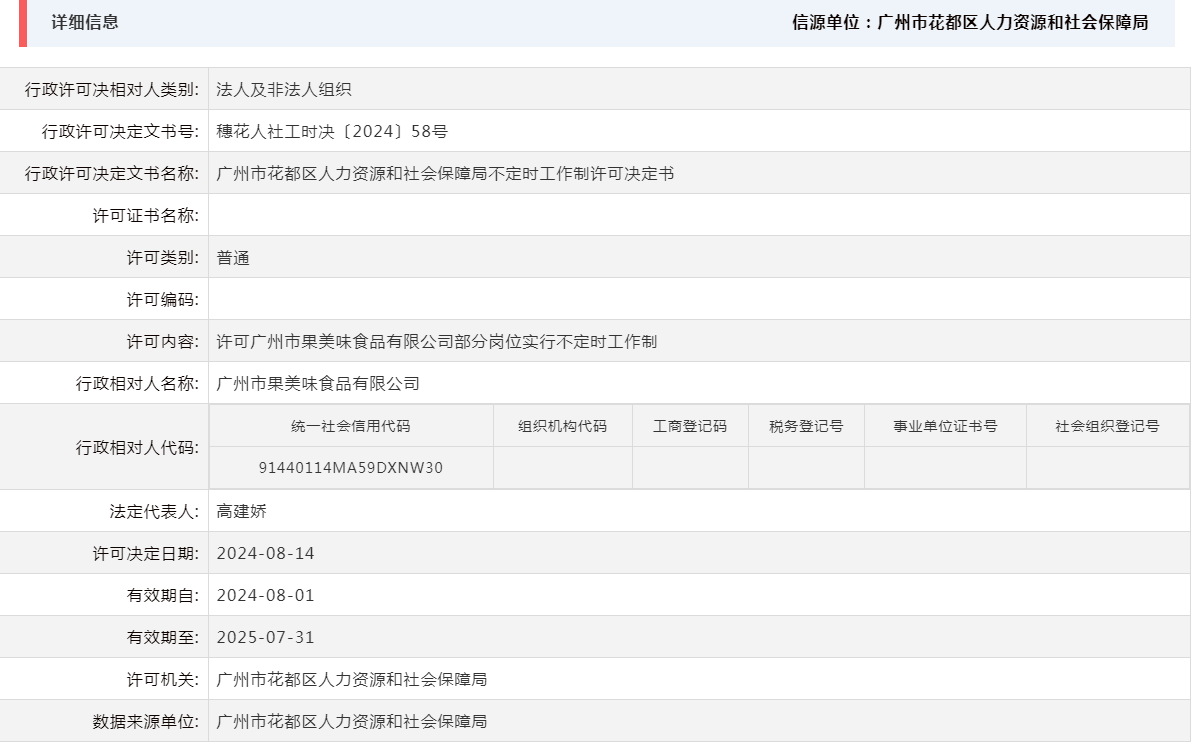 8.14许可中国十大无码av排行
果美味食品有限公司部分岗位实行不定时工作制.png